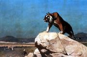 Jean Leon Gerome Tiger on the Watch oil